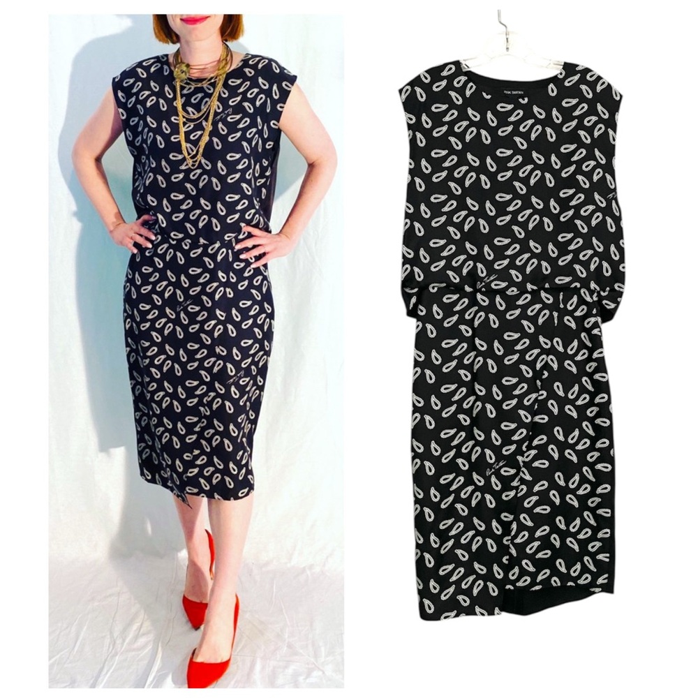Pink Tartan Black and White Silk Paisley Dress Size 6